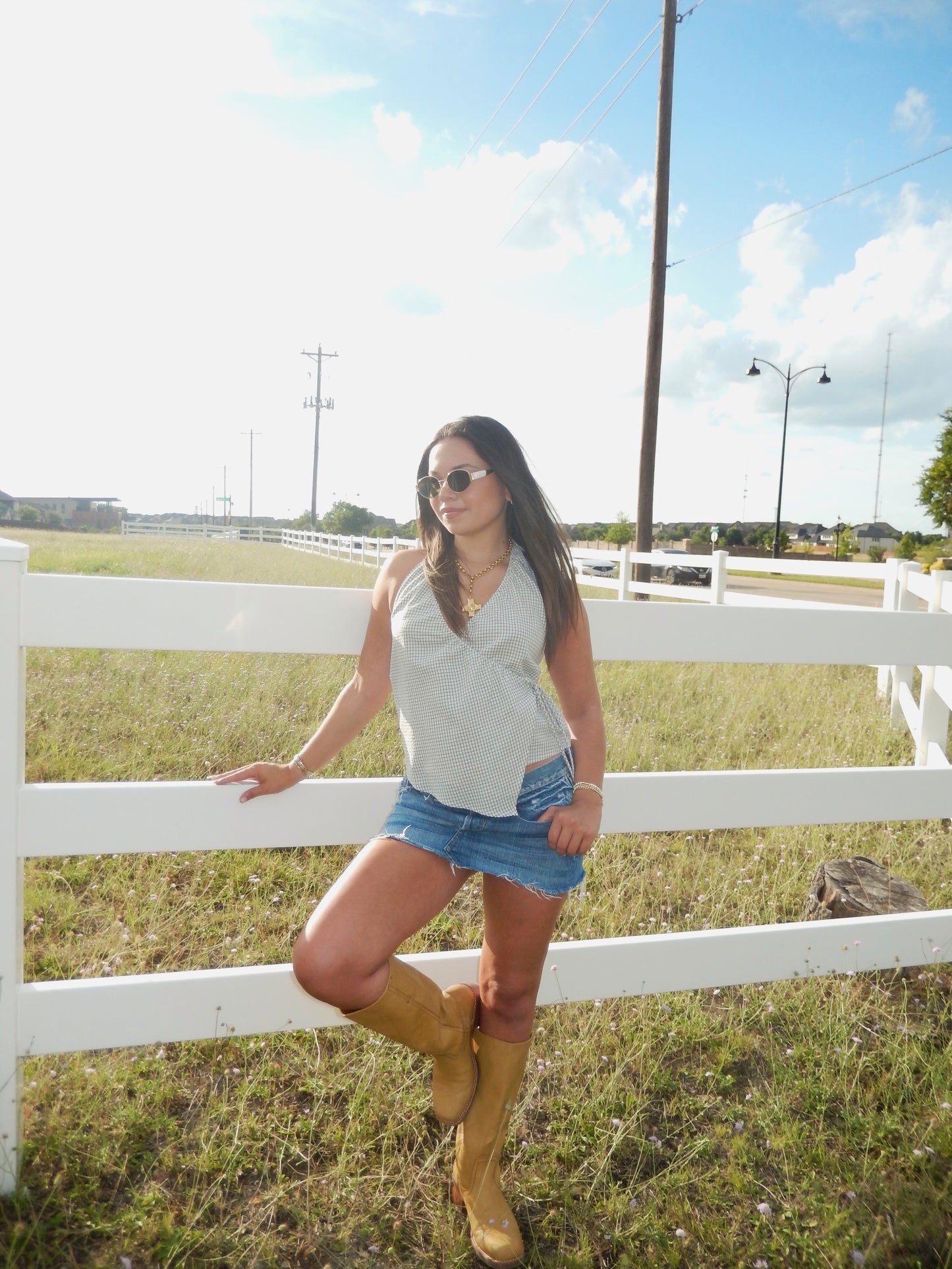 Camille Halter Wrap Top