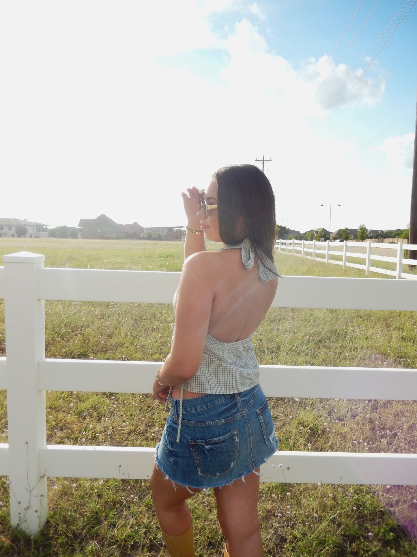 Camille Halter Wrap Top