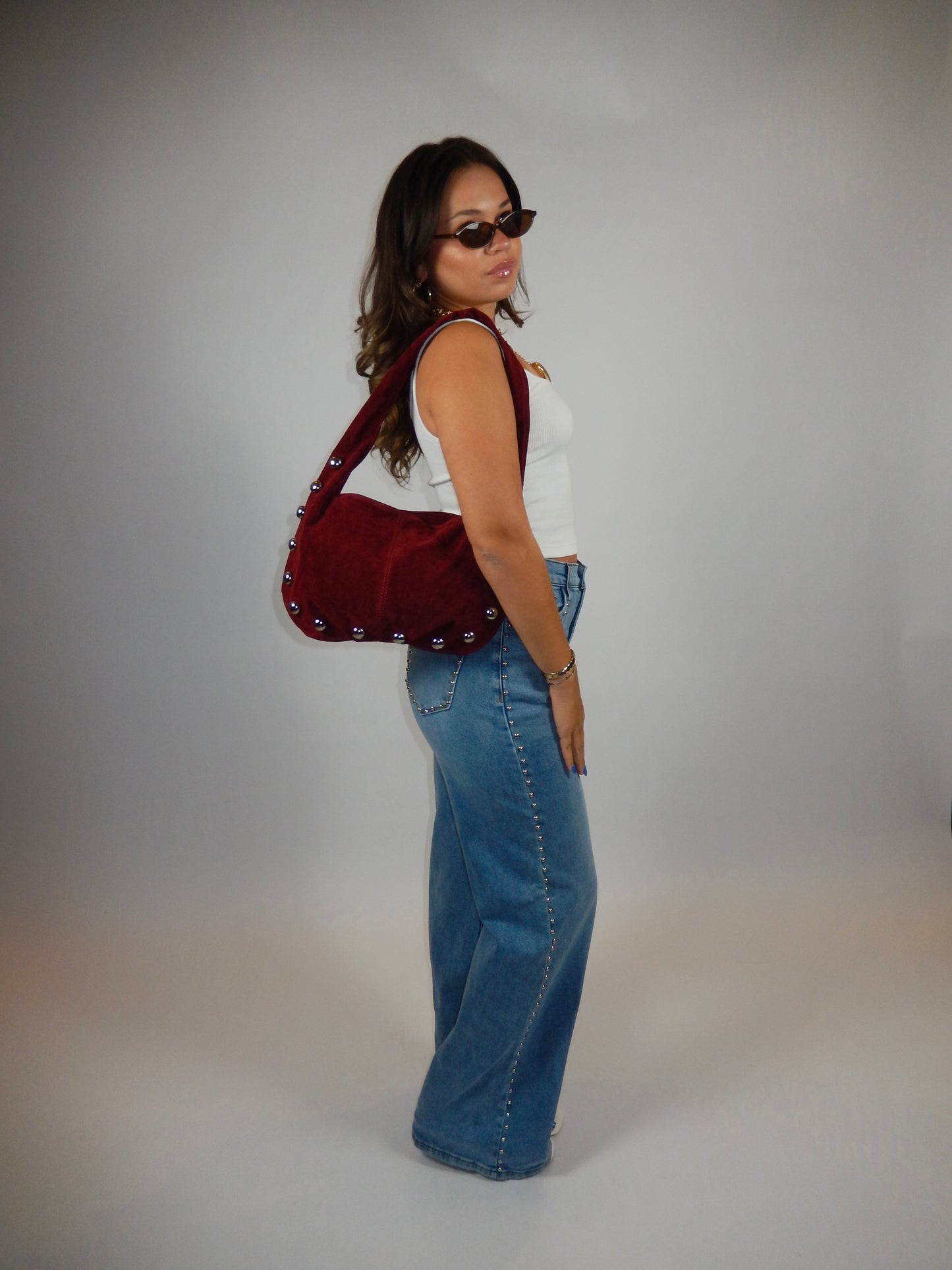 Stud Intentions Hobo Shoulder Purse