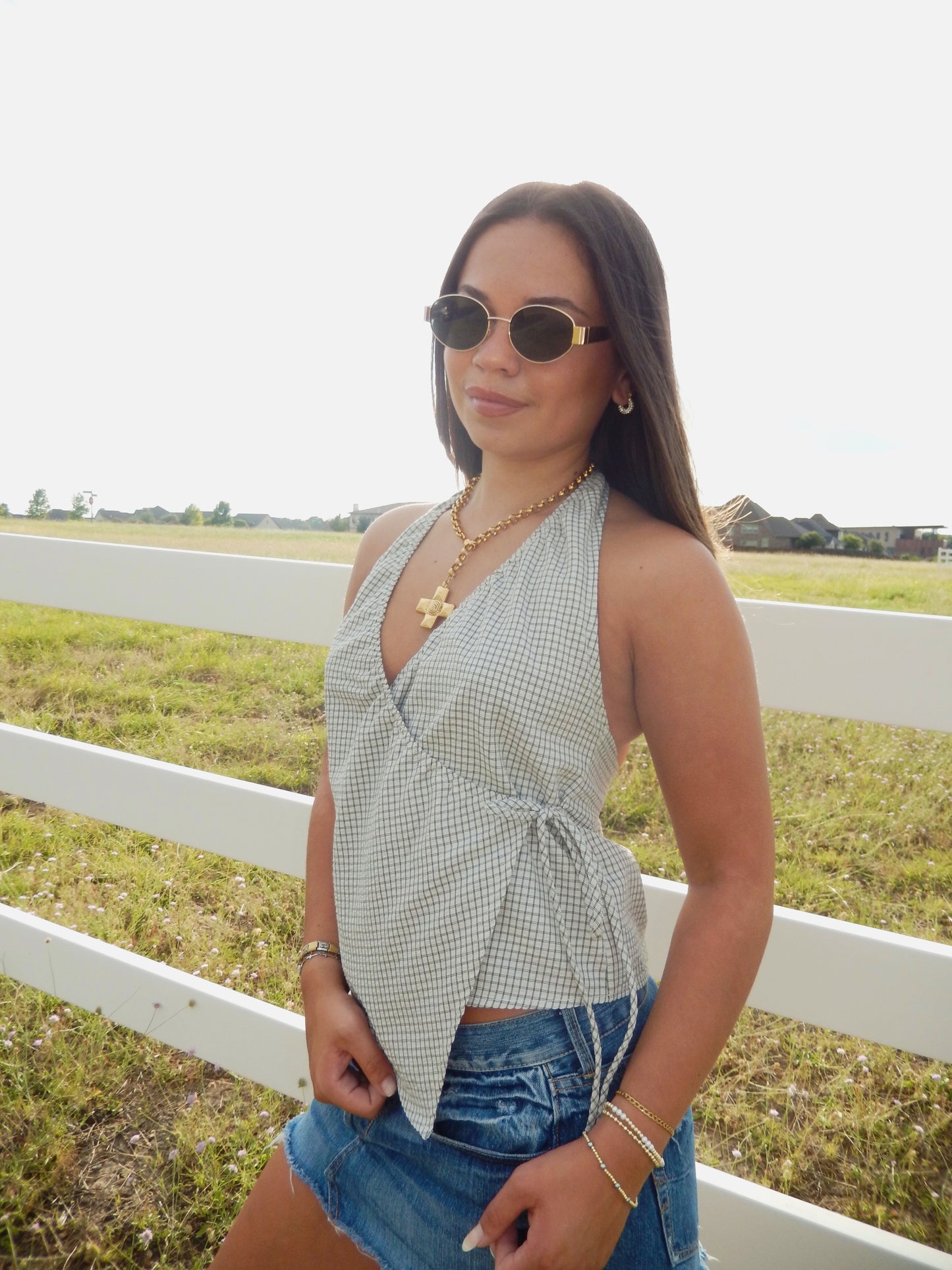 Camille Halter Wrap Top