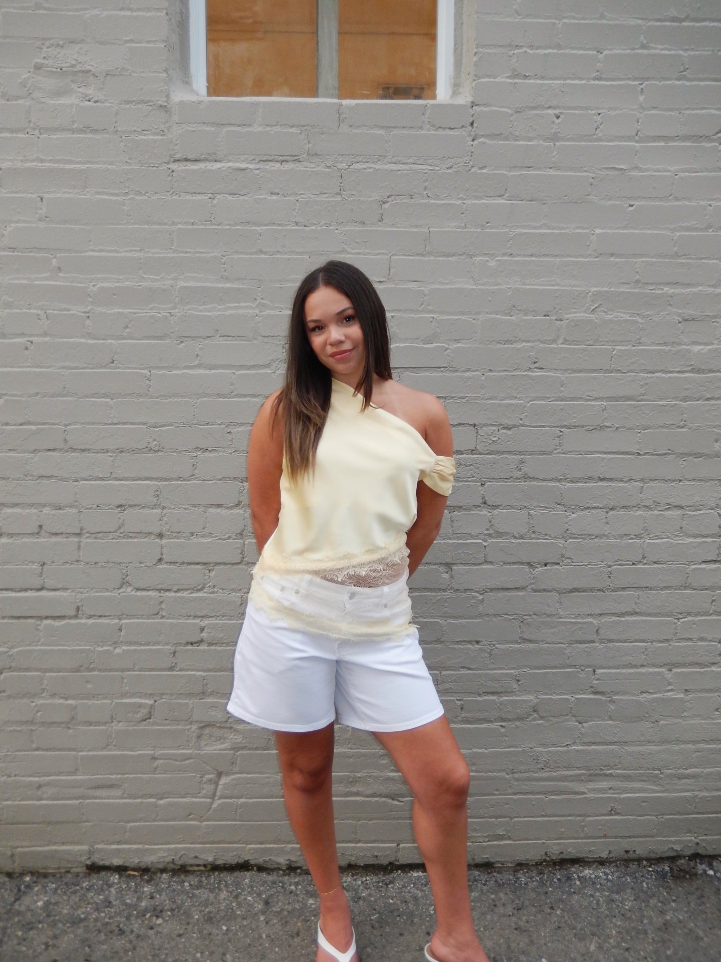 Darling Detail Asymmetrical One Shoulder Top