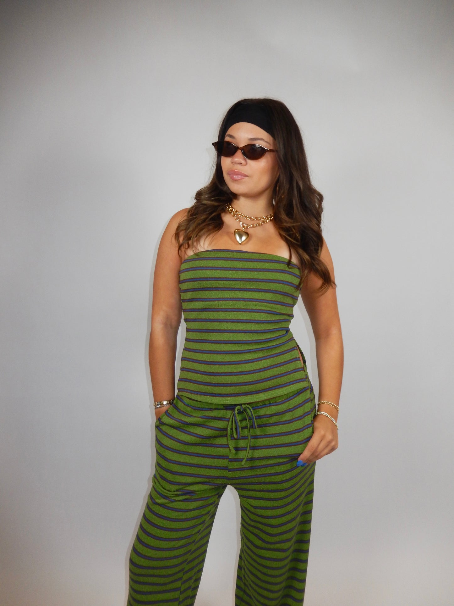 Matcha Striped Tube Top