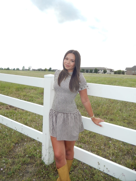 Country Side Drop Waist Mini Dress
