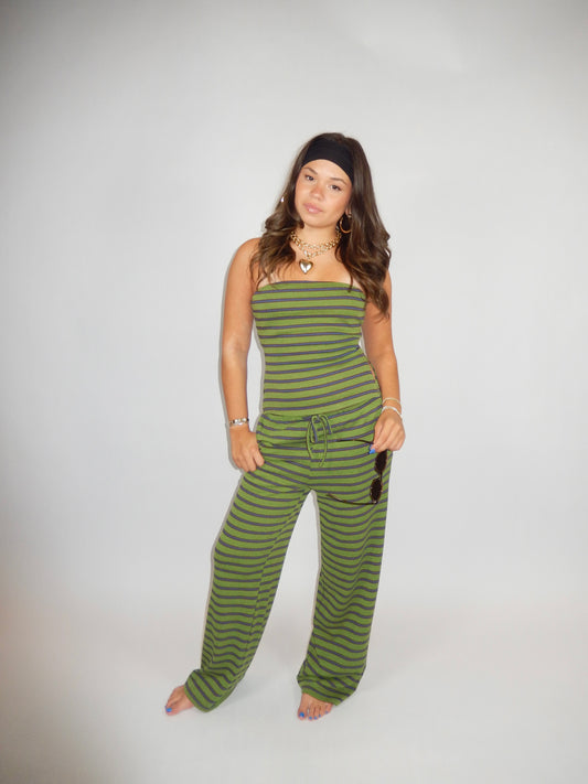 Matcha Striped Wide Leg Pants