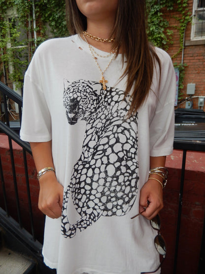 Untamed Leapord Oversized Graphic Tee