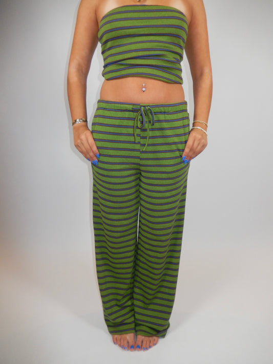 Matcha Striped Wide Leg Pants