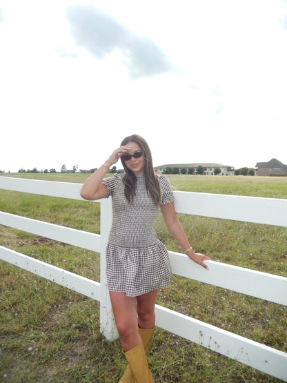 Country Side Drop Waist Mini Dress