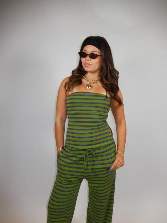 Matcha Striped Tube Top